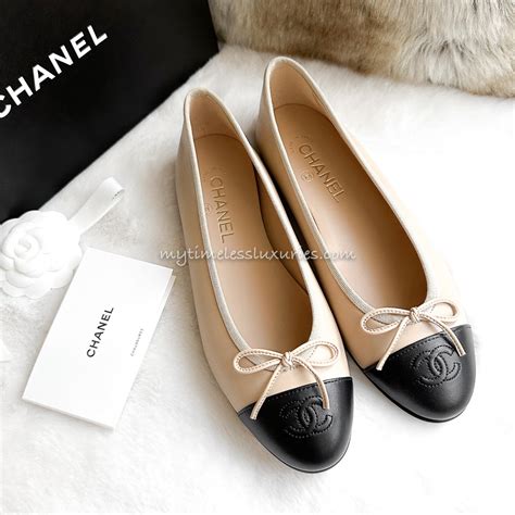 chanel tweed flats|chanel ballet flats beige black.